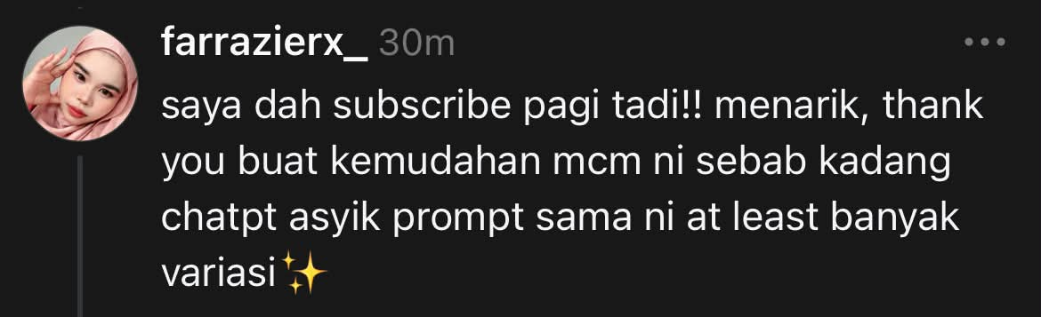 Feedback pengguna PromptGen